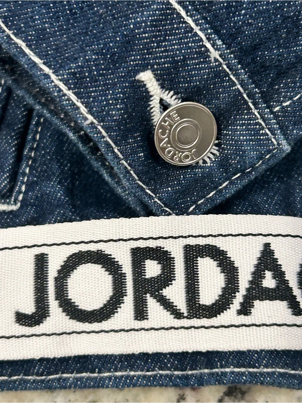Jordache Rinse Cropped Jacket Women’s NWOT XS White‎ Cinch Belted Retro Denim